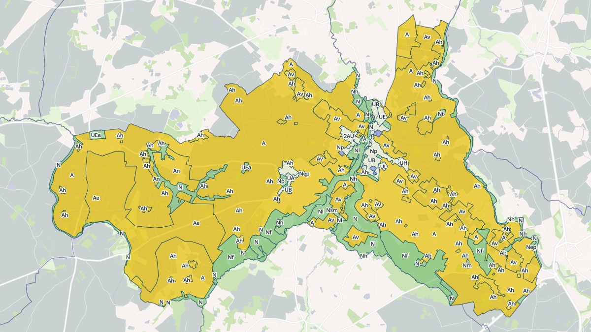 Aperçu cartographique de Corcoué-sur-Logne, centré sur la commune