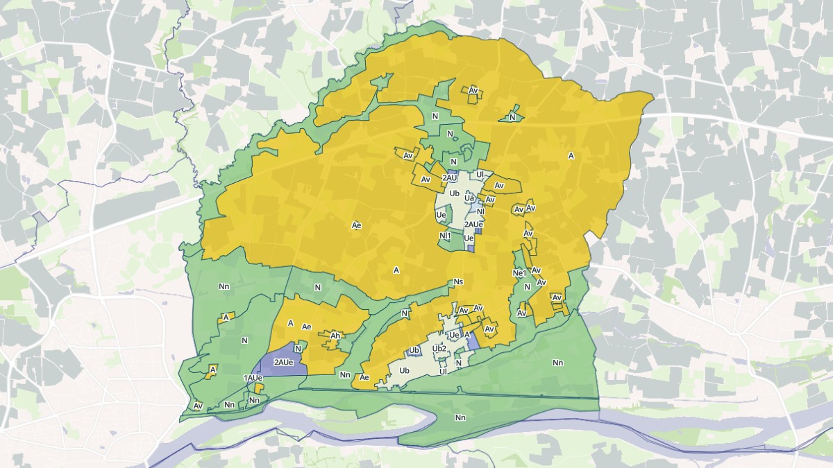 Aperçu cartographique de Vair-sur-Loire, centré sur la commune