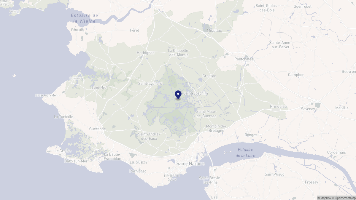 Aperçu cartographique de Saint-Joachim, centré sur la commune