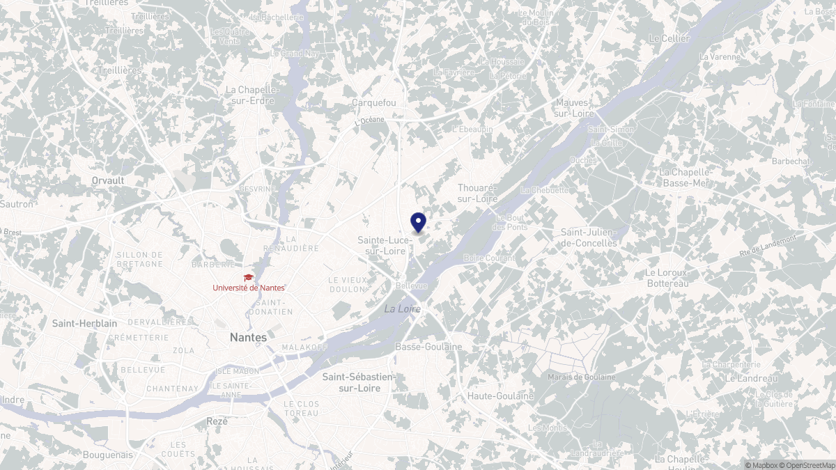 Aperçu cartographique de Sainte-Luce-sur-Loire, centré sur la commune