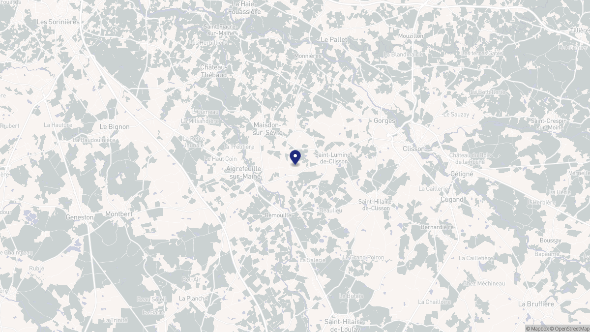 Aperçu cartographique de Saint-Lumine-de-Clisson, centré sur la commune