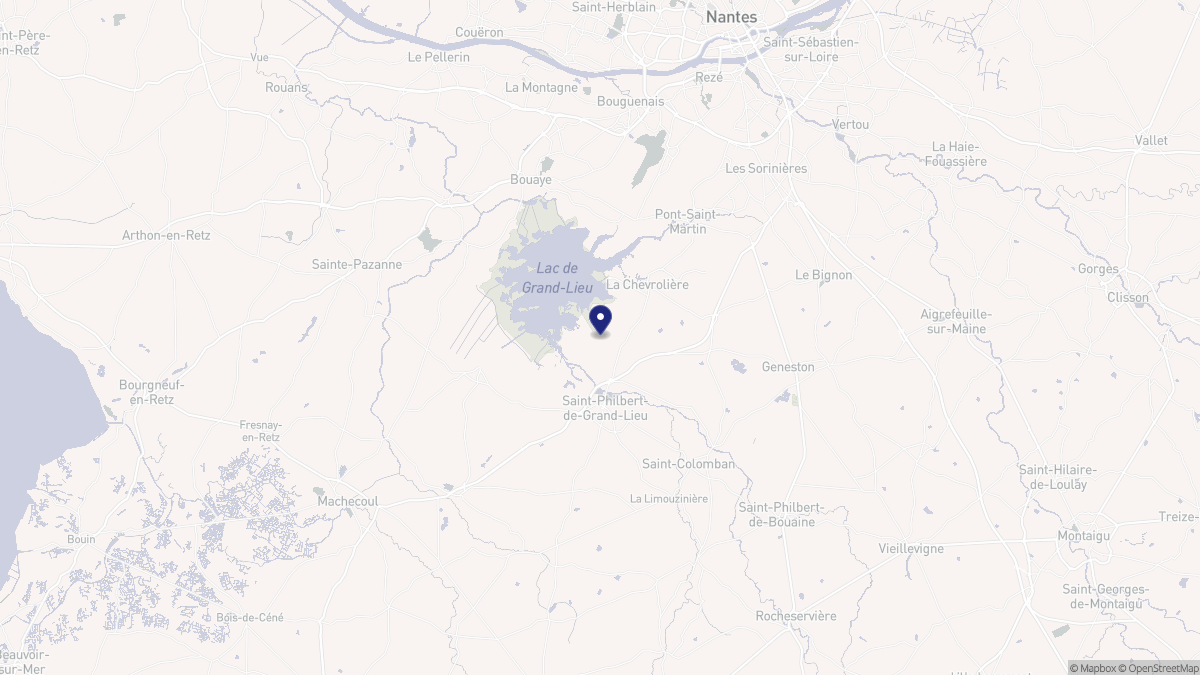 Aperçu cartographique de Saint-Philbert-de-Grand-Lieu, centré sur la commune