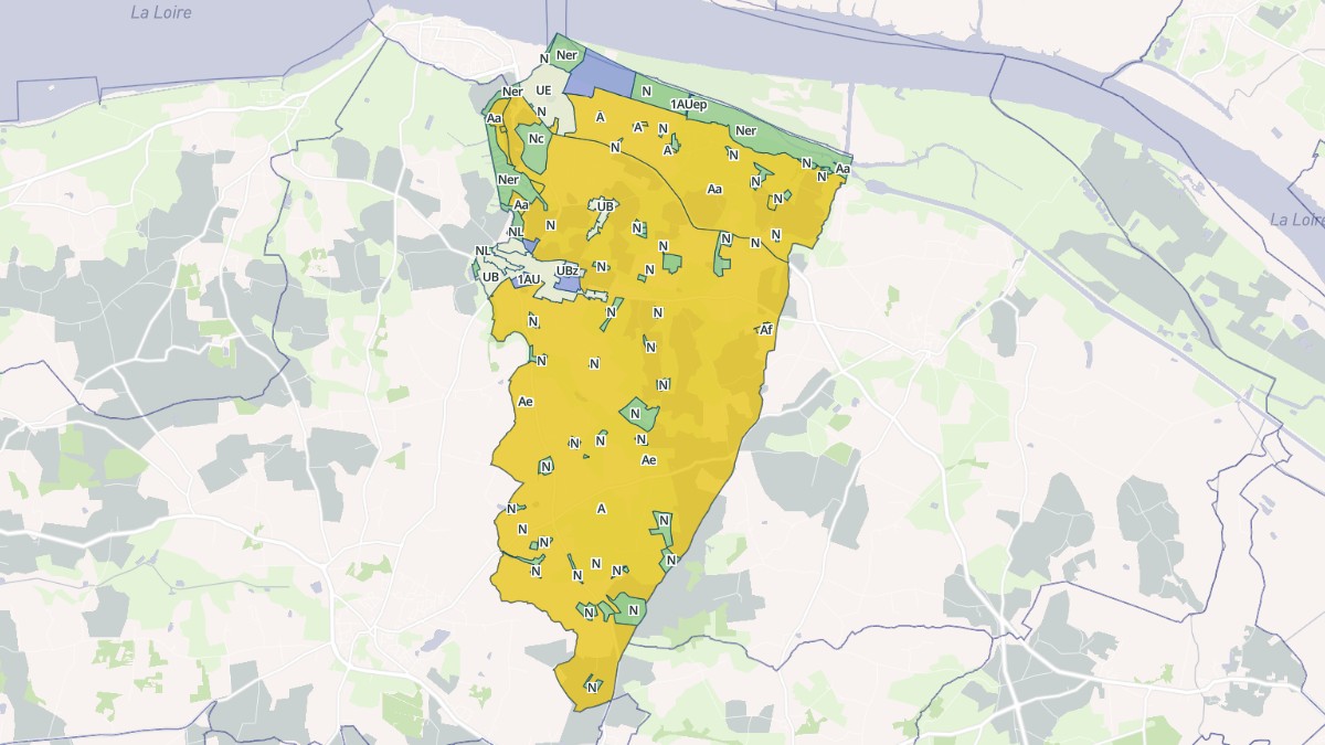 Aperçu cartographique de Saint-Viaud, centré sur la commune