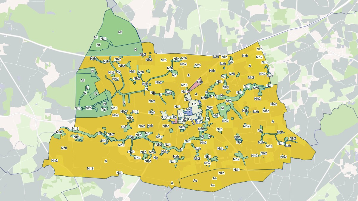 Aperçu cartographique de Saint-Vincent-des-Landes, centré sur la commune