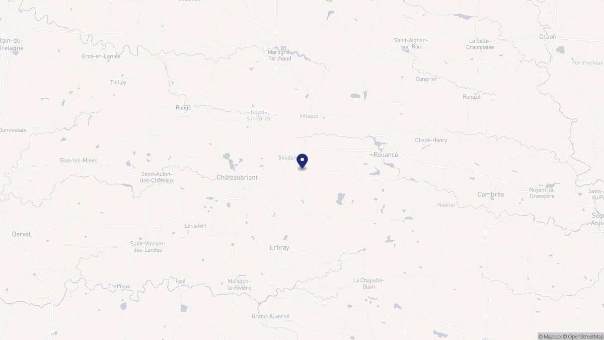 Aperçu cartographique de Soudan, centré sur la commune