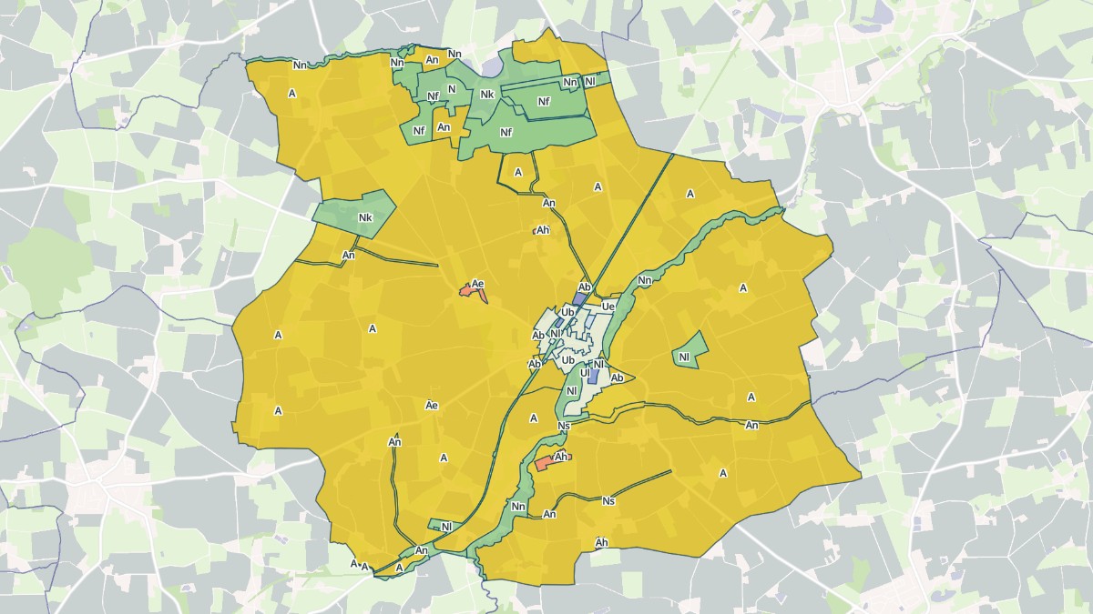 Aperçu cartographique de Teillé, centré sur la commune