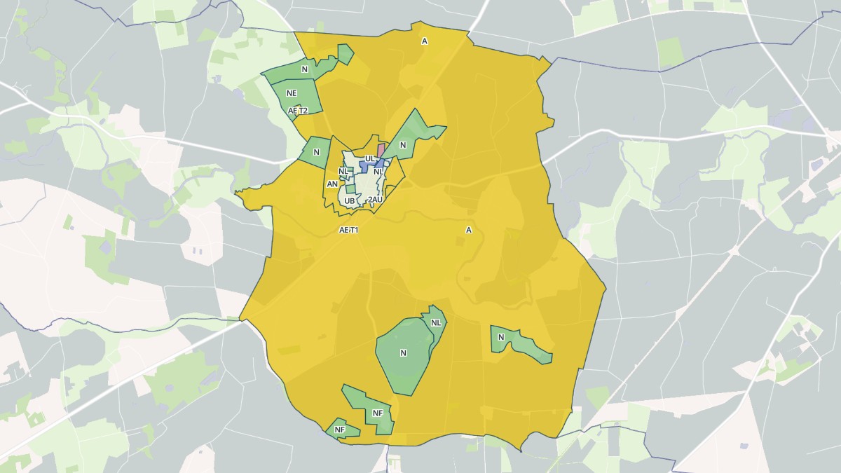 Aperçu cartographique de Treffieux, centré sur la commune