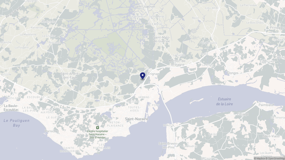 Aperçu cartographique de Trignac, centré sur la commune