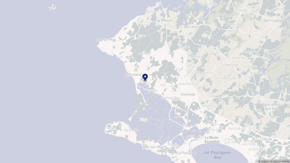 Aperçu cartographique de La Turballe, centré sur la commune