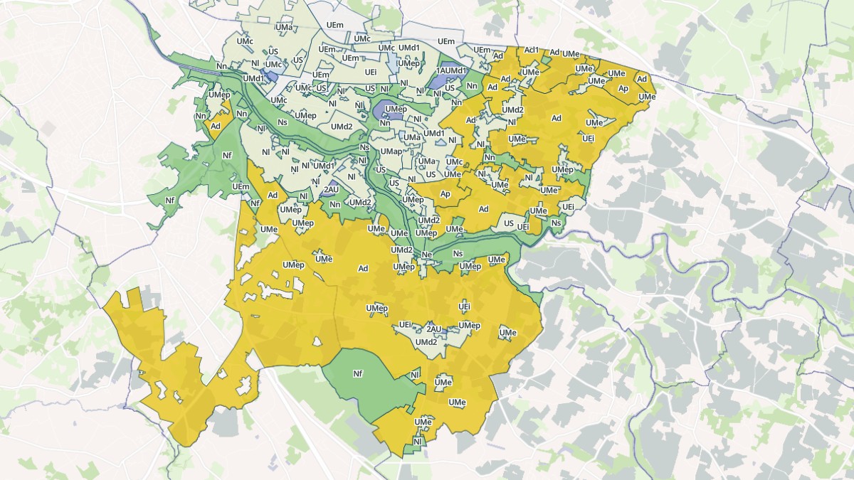 Aperçu cartographique de Vertou, centré sur la commune