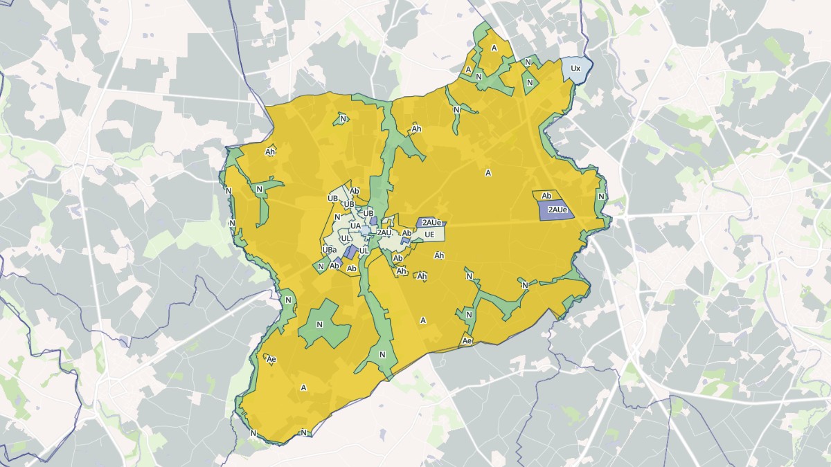 Aperçu cartographique de Vieillevigne, centré sur la commune