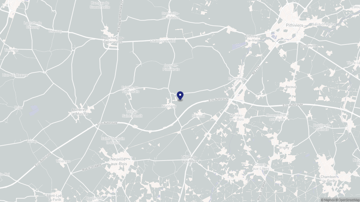 Aperçu cartographique de Attray, centré sur la commune