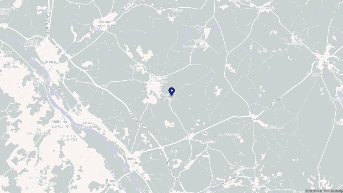 Aperçu cartographique de Batilly-en-Puisaye, centré sur la commune