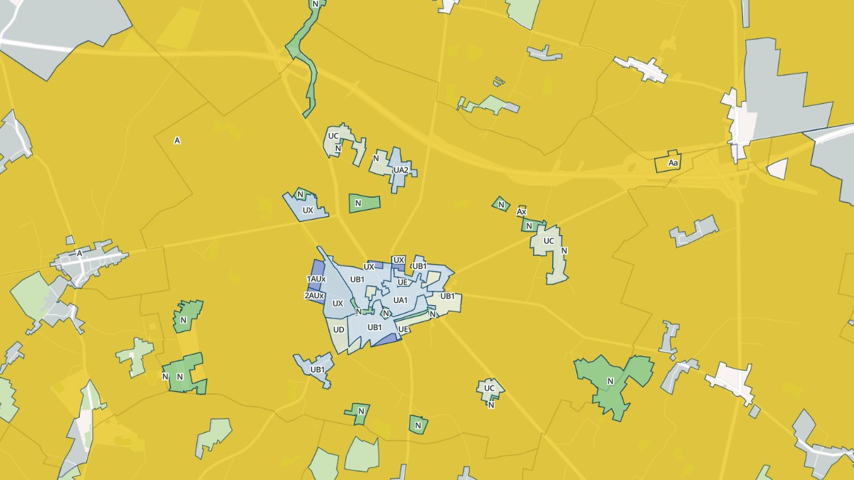 Aperçu cartographique de Beaune-la-Rolande, centré sur la commune