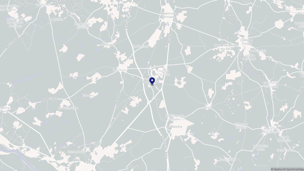 Aperçu cartographique de Boismorand, centré sur la commune