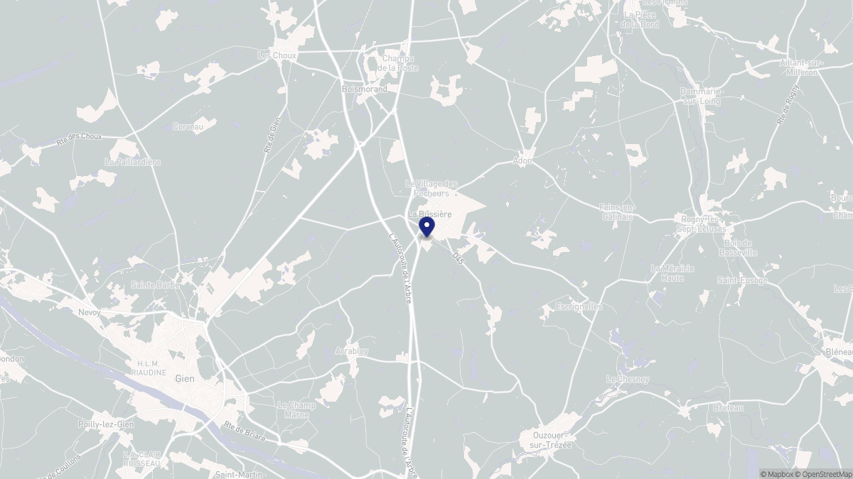 Aperçu cartographique de La Bussière, centré sur la commune