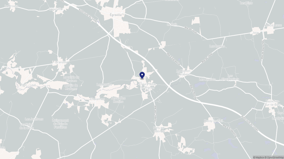 Aperçu cartographique de Chevry-sous-le-Bignon, centré sur la commune