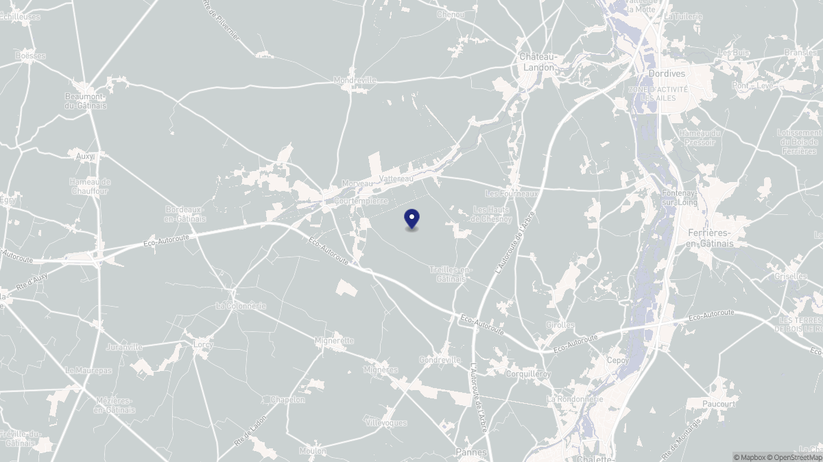 Aperçu cartographique de Courtempierre, centré sur la commune