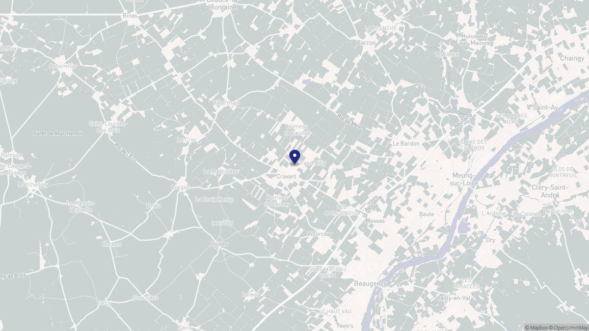 Aperçu cartographique de Cravant, centré sur la commune