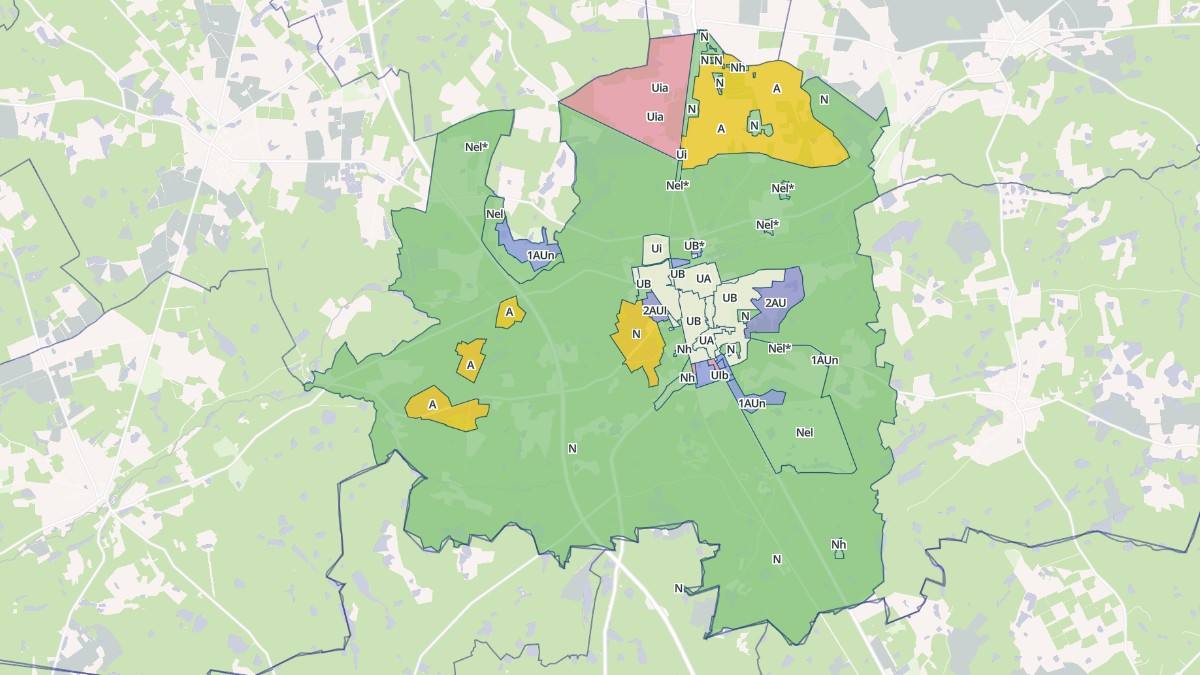Aperçu cartographique de La Ferté-Saint-Aubin, centré sur la commune