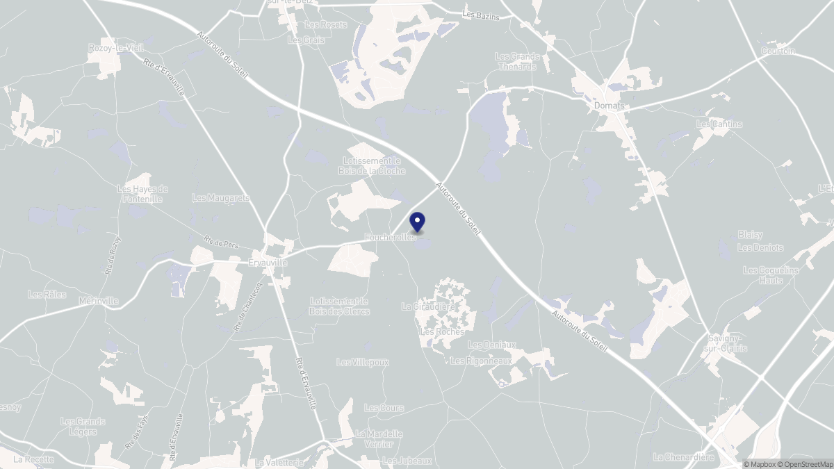 Aperçu cartographique de Foucherolles, centré sur la commune