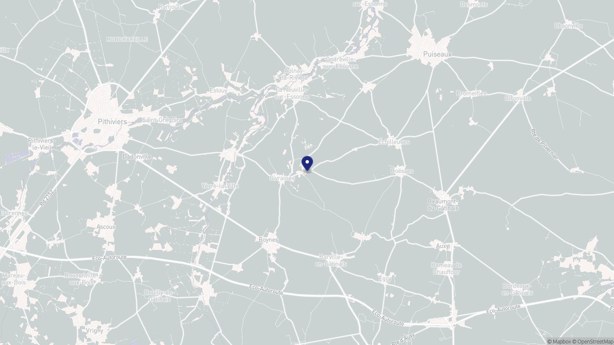 Aperçu cartographique de Givraines, centré sur la commune