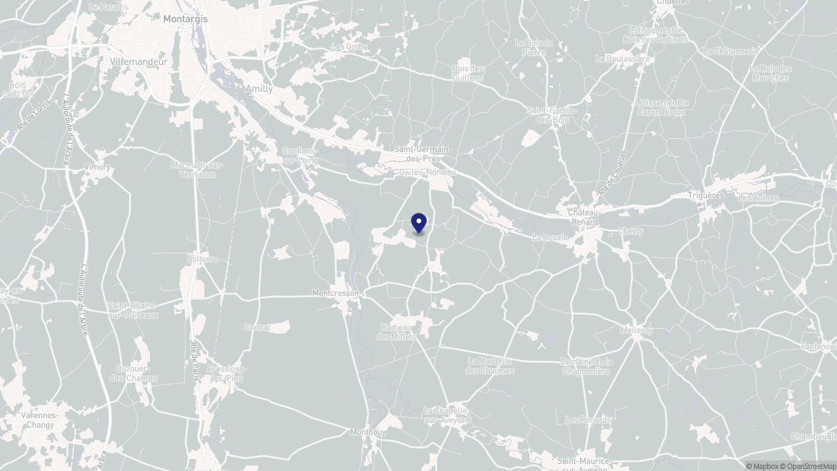 Aperçu cartographique de Gy-les-Nonains, centré sur la commune