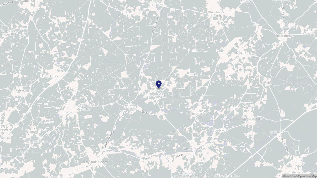 Aperçu cartographique de Ingrannes, centré sur la commune