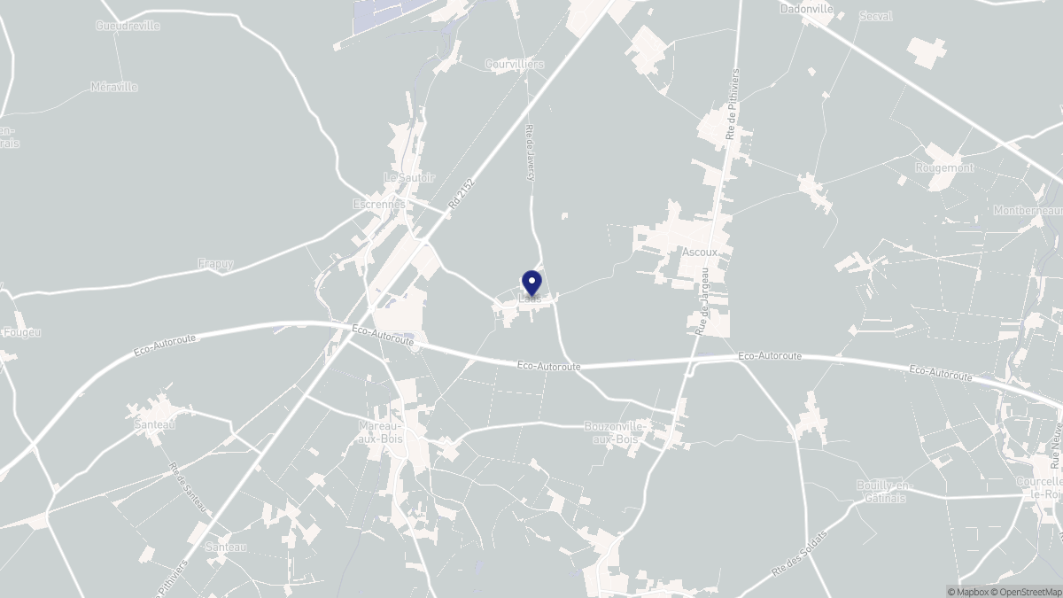 Aperçu cartographique de Laas, centré sur la commune