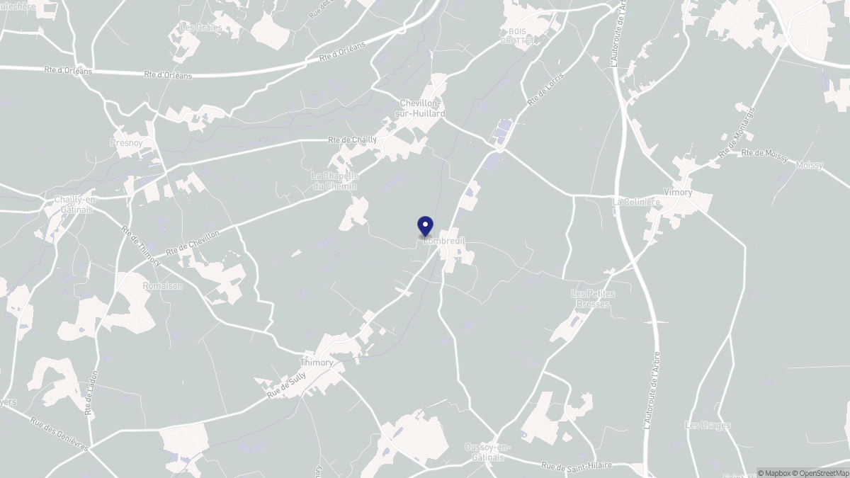 Aperçu cartographique de Lombreuil, centré sur la commune