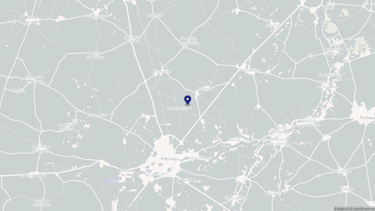 Aperçu cartographique de Marsainvilliers, centré sur la commune