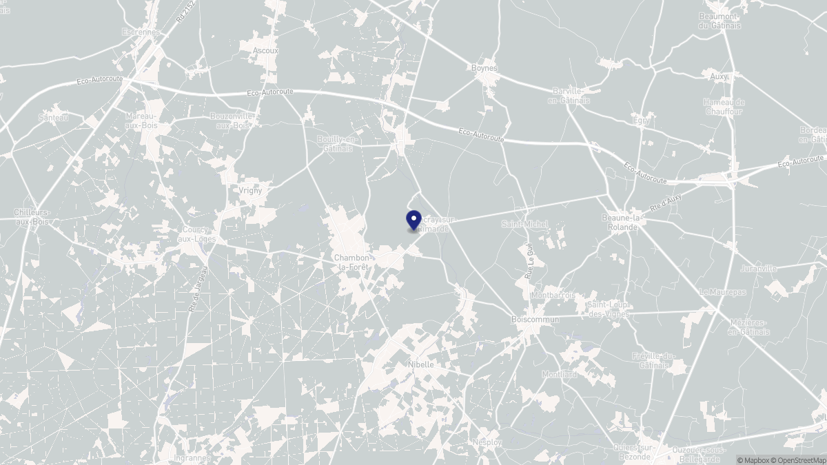 Aperçu cartographique de Nancray-sur-Rimarde, centré sur la commune