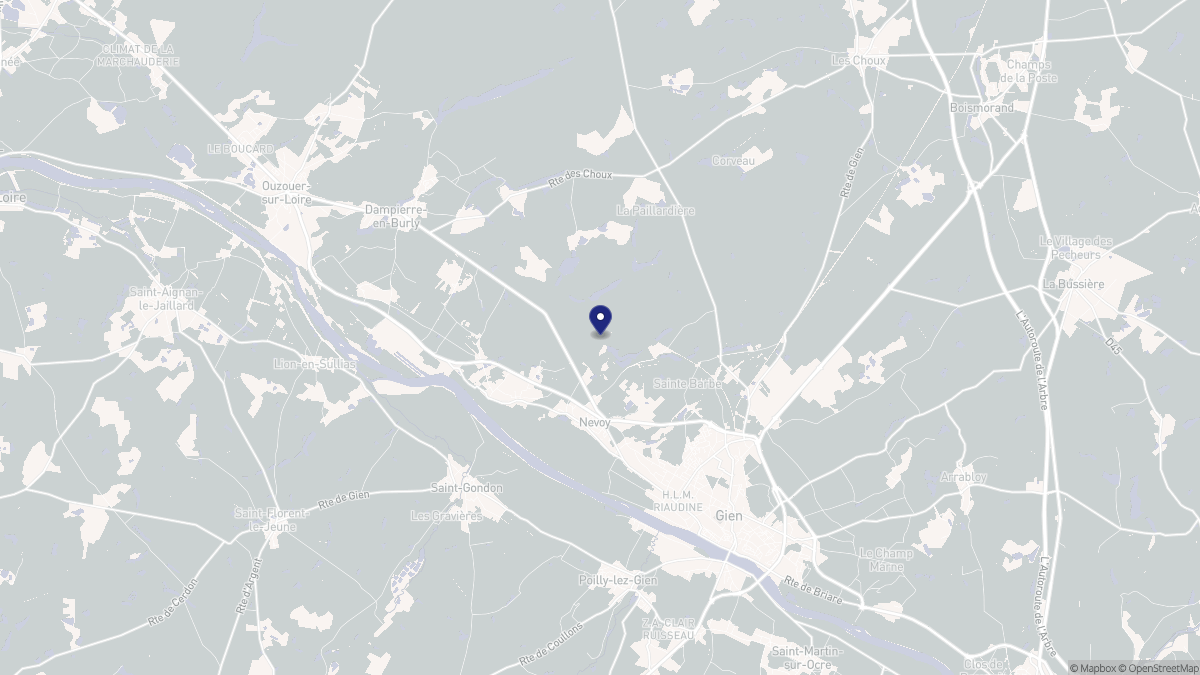 Aperçu cartographique de Nevoy, centré sur la commune