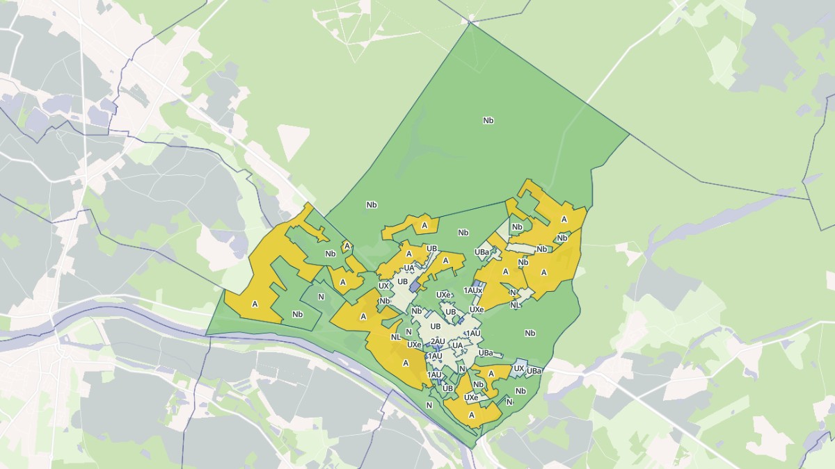 Aperçu cartographique de Ouzouer-sur-Loire, centré sur la commune
