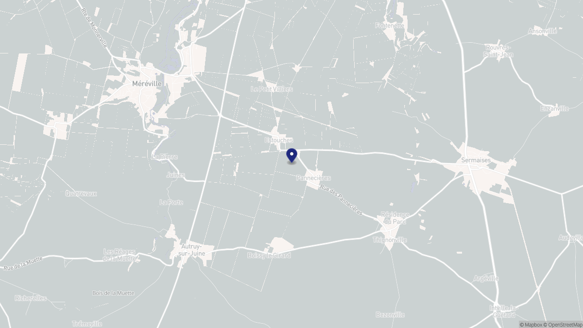 Aperçu cartographique de Pannecières, centré sur la commune