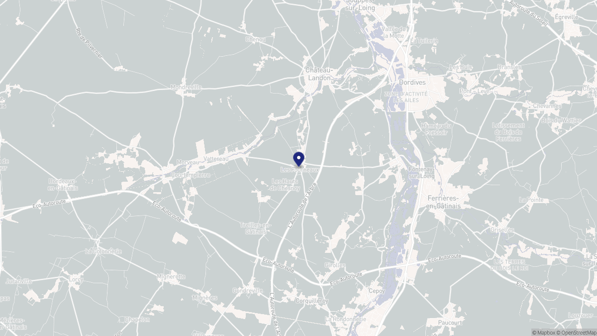 Aperçu cartographique de Préfontaines, centré sur la commune