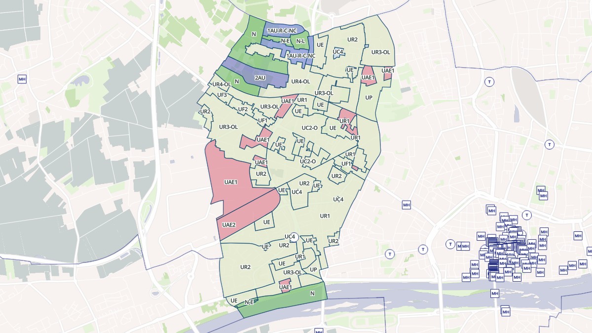 Aperçu cartographique de Saint-Jean-de-la-Ruelle, centré sur la commune
