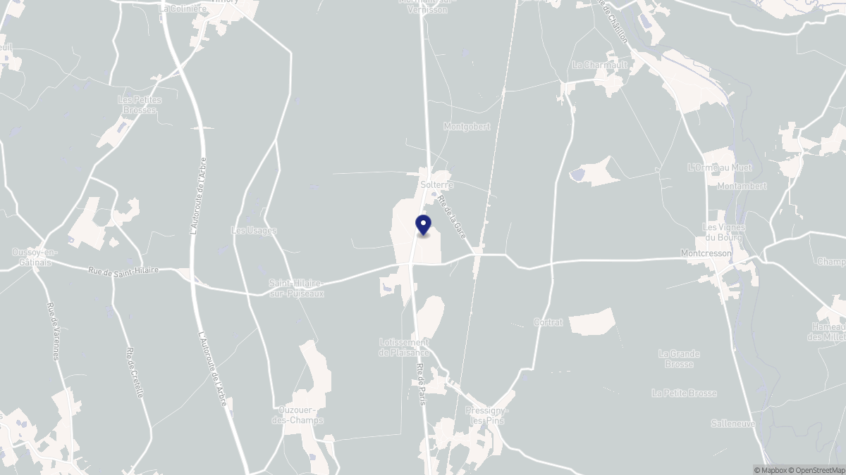Aperçu cartographique de Solterre, centré sur la commune