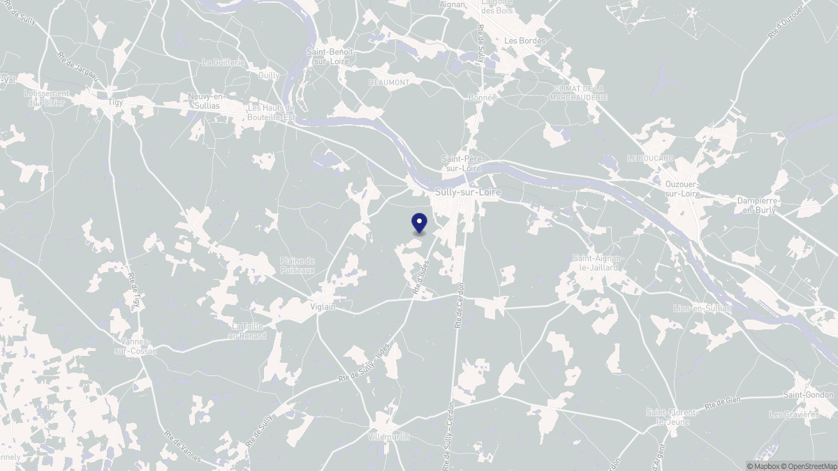Aperçu cartographique de Sully-sur-Loire, centré sur la commune