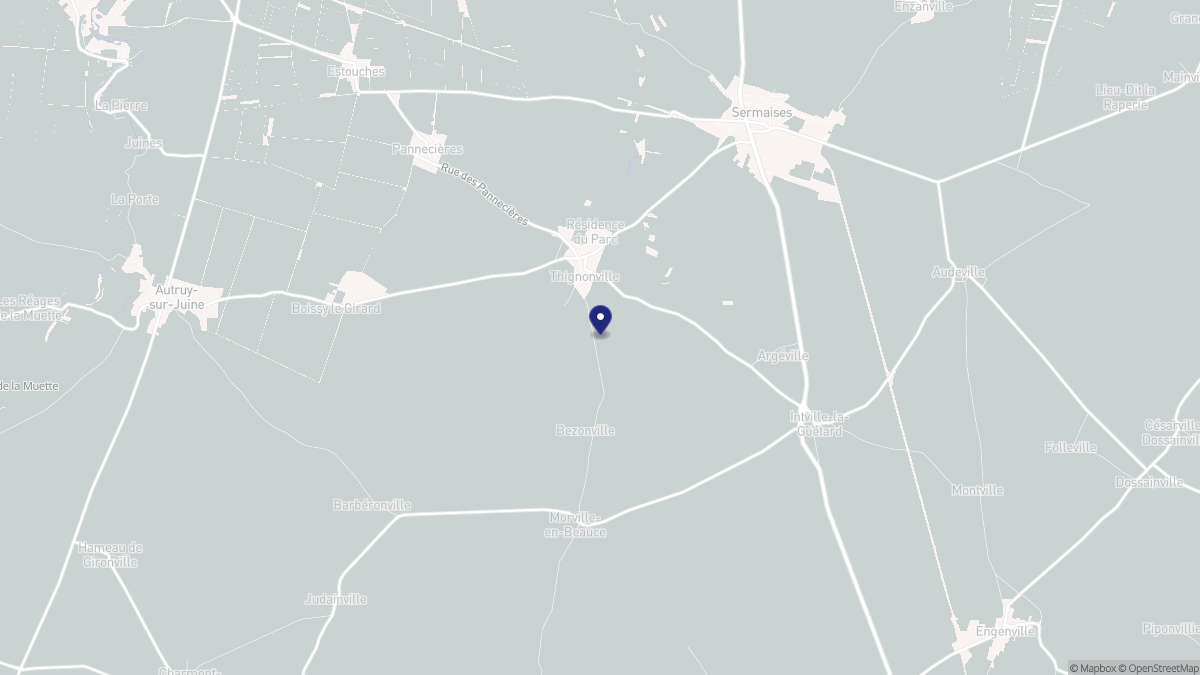 Aperçu cartographique de Thignonville, centré sur la commune