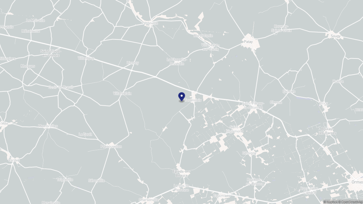 Aperçu cartographique de Tournoisis, centré sur la commune