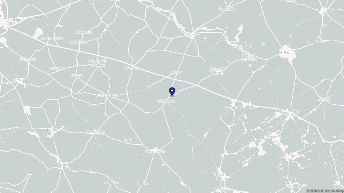 Aperçu cartographique de Villamblain, centré sur la commune