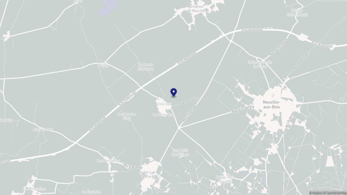 Aperçu cartographique de Villereau, centré sur la commune