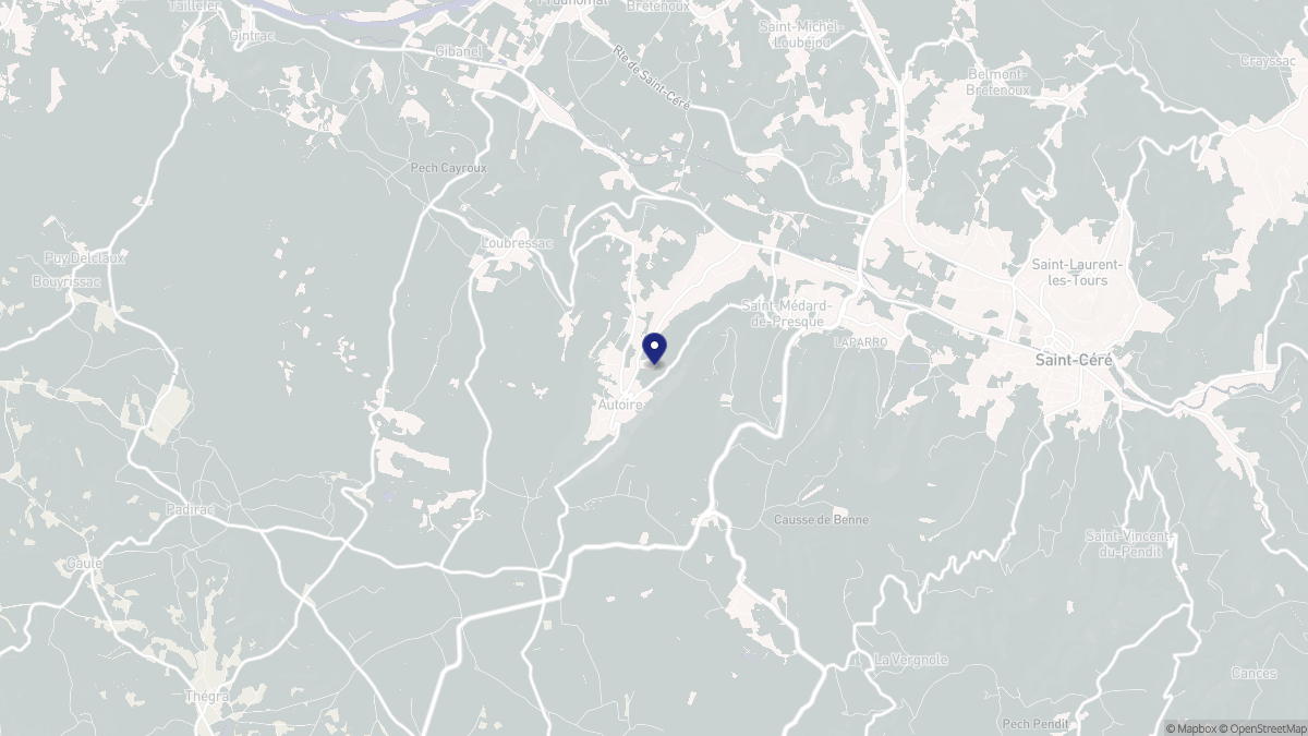 Aperçu cartographique de Autoire, centré sur la commune