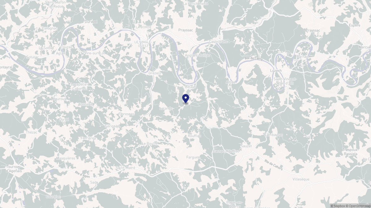 Aperçu cartographique de Bélaye, centré sur la commune