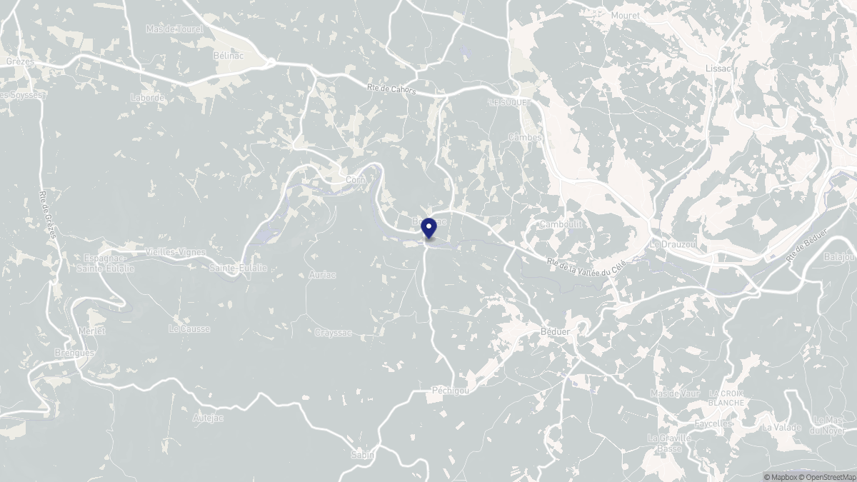 Aperçu cartographique de Boussac, centré sur la commune