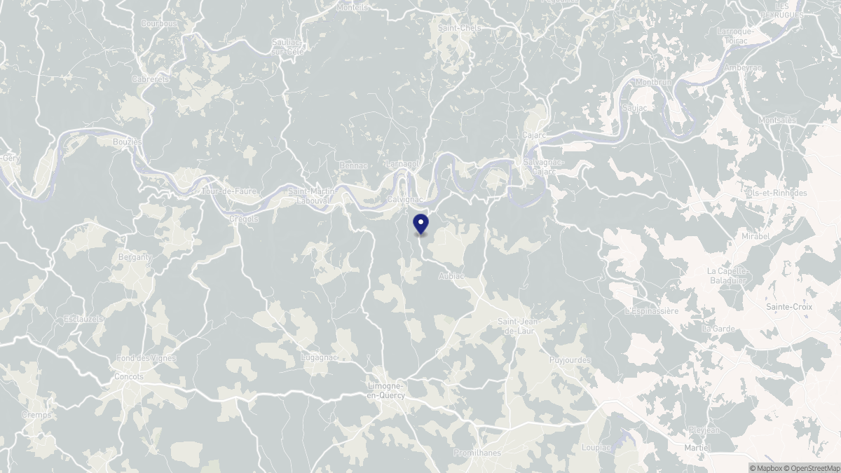 Aperçu cartographique de Calvignac, centré sur la commune