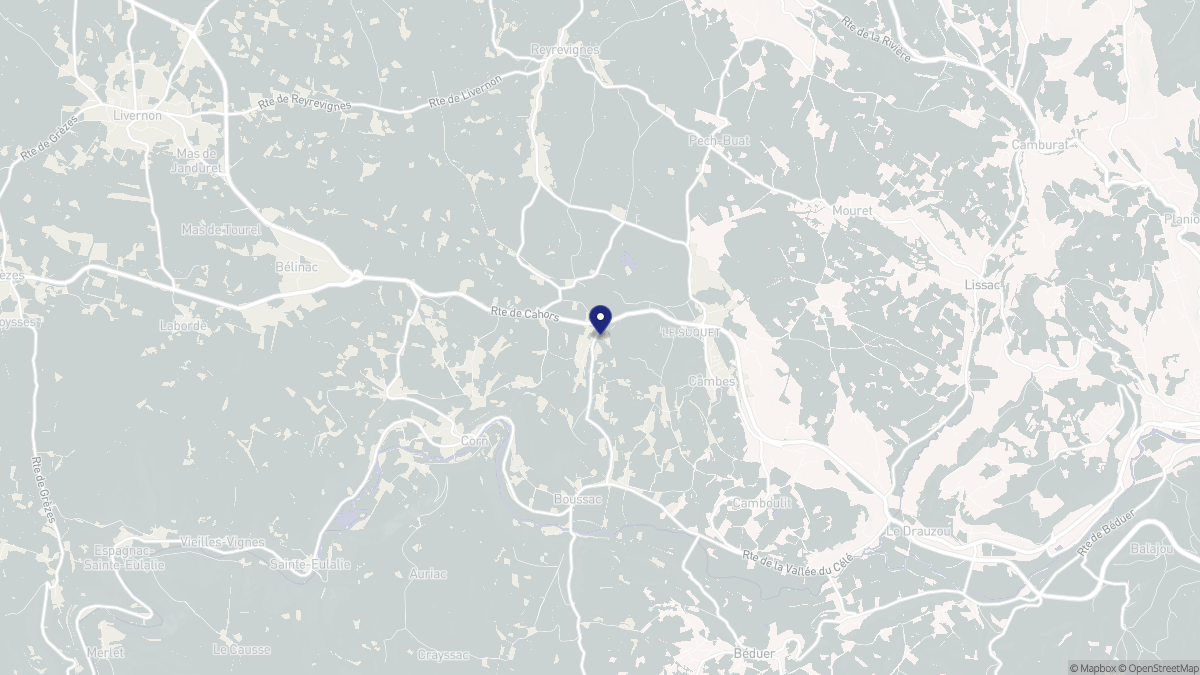 Aperçu cartographique de Cambes, centré sur la commune
