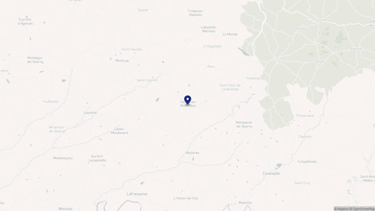 Aperçu cartographique de Castelnau-Montratier, centré sur la commune