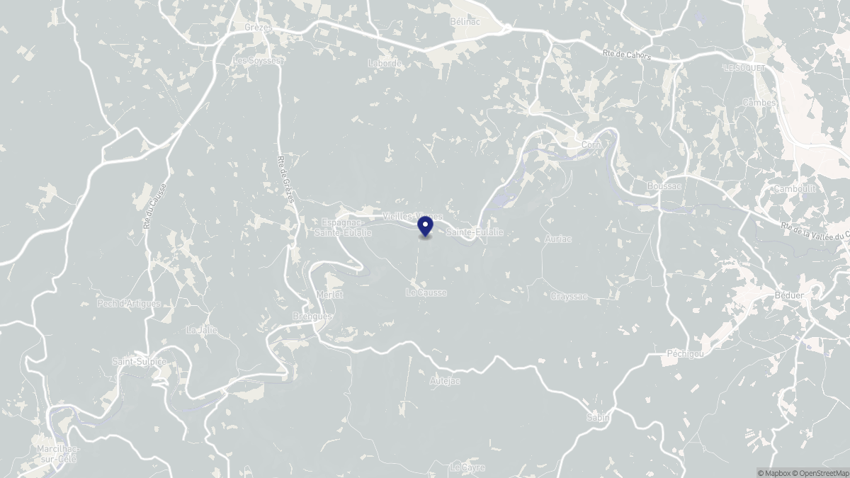 Aperçu cartographique de Espagnac-Sainte-Eulalie, centré sur la commune